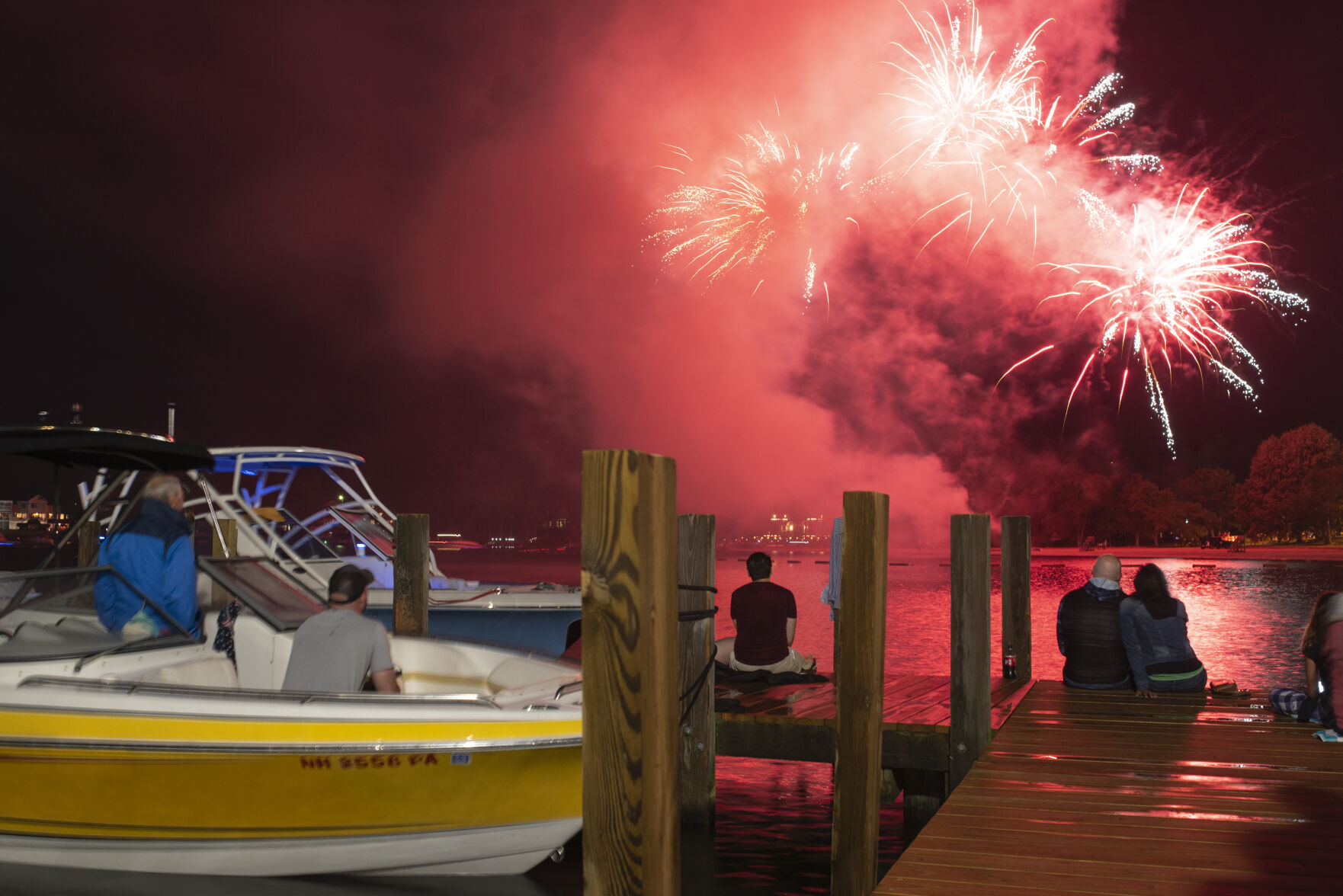 Fireworks over the dock